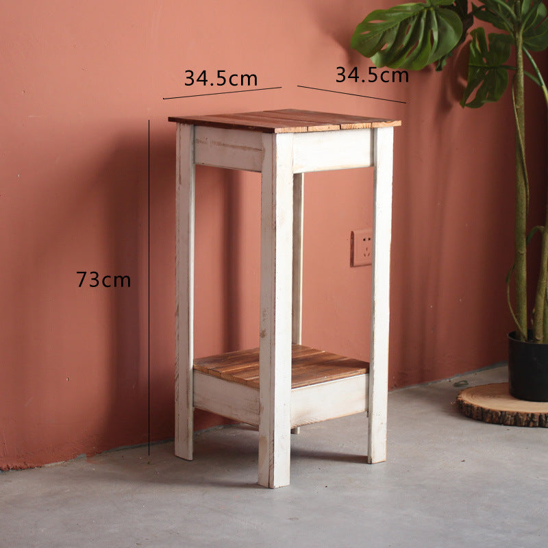 Handmade side table made of solid wood Stornfield