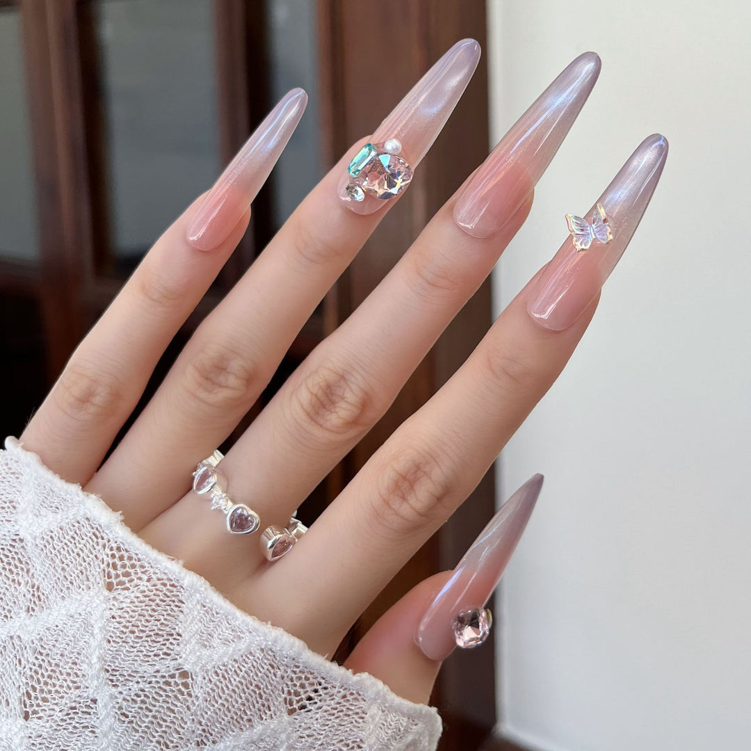 Premium Ombre Glitter Press-On Nail Set Stornfield
