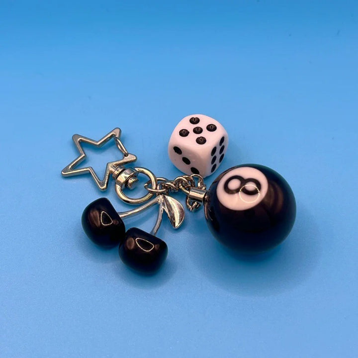 Playful Cherry and Eight Ball Keychain Stornfield