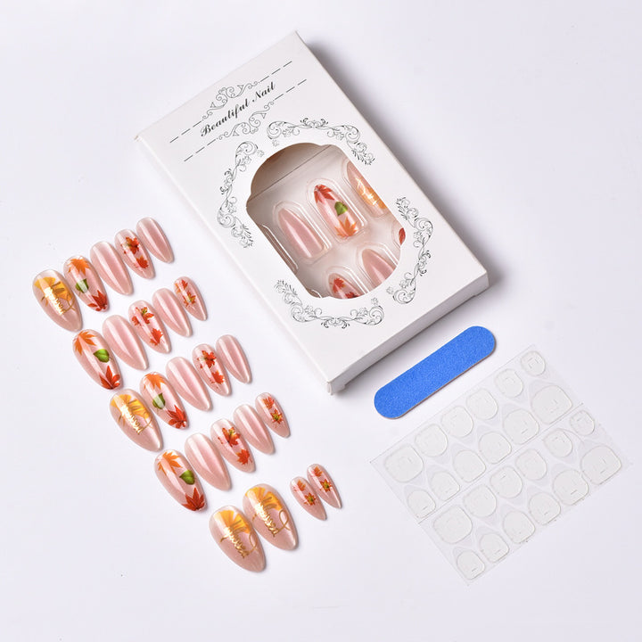 Autumn Leaf-Inspired Press-On Nail Set