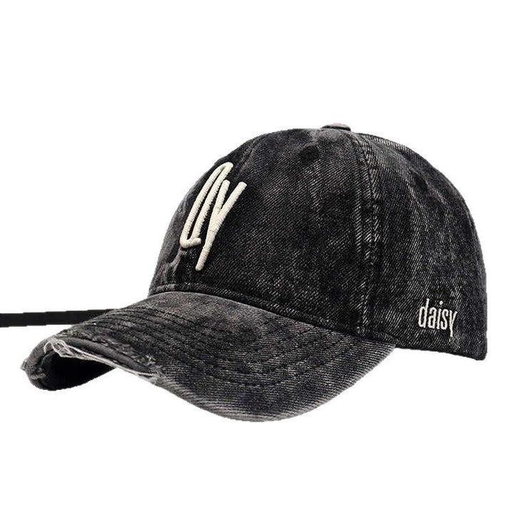 Women's Distressed Denim Embroidered Baseball Cap Stornfield