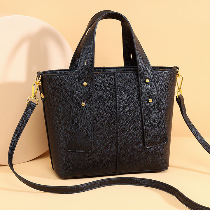 Textured Vegan Leather Multi-Pocket Tote Stornfield