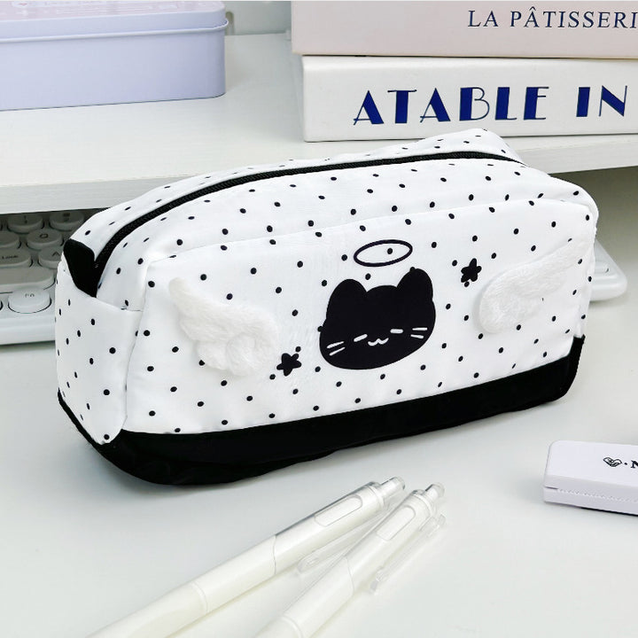 Cute Cat-Themed Multi-Compartment Pencil Case