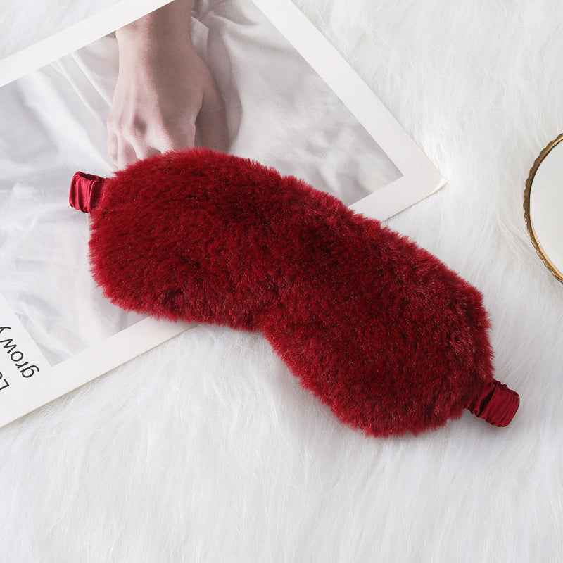 Women's cozy sleep mask made of plush with adjustable elastic band and lightproof inner lining Stornfield