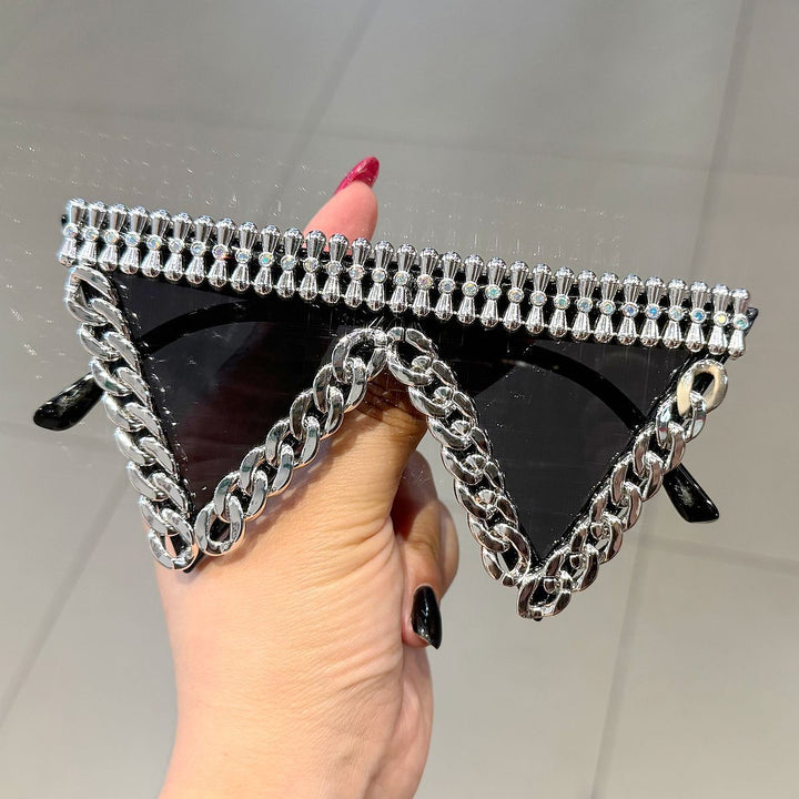 Women's trendy sunglasses with striking chain frame Stornfield