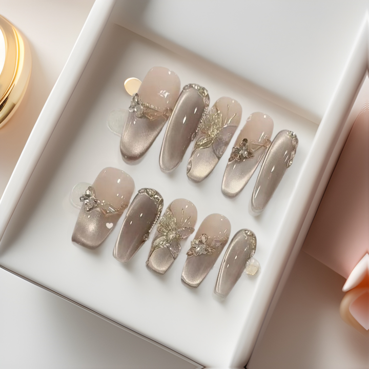 Elegant Decorative Press-On Nails Set Stornfield