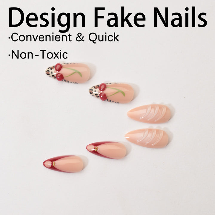 Creative nail design with stylish floral and leopard pattern Stornfield