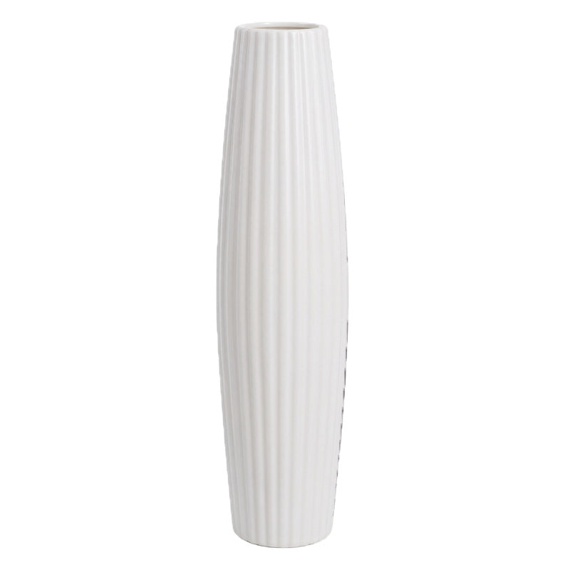 Elegant Ribbed Ceramic Floor Vase Stornfeild