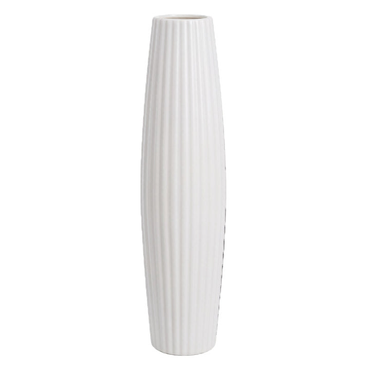 Elegant Ribbed Ceramic Floor Vase Stornfeild