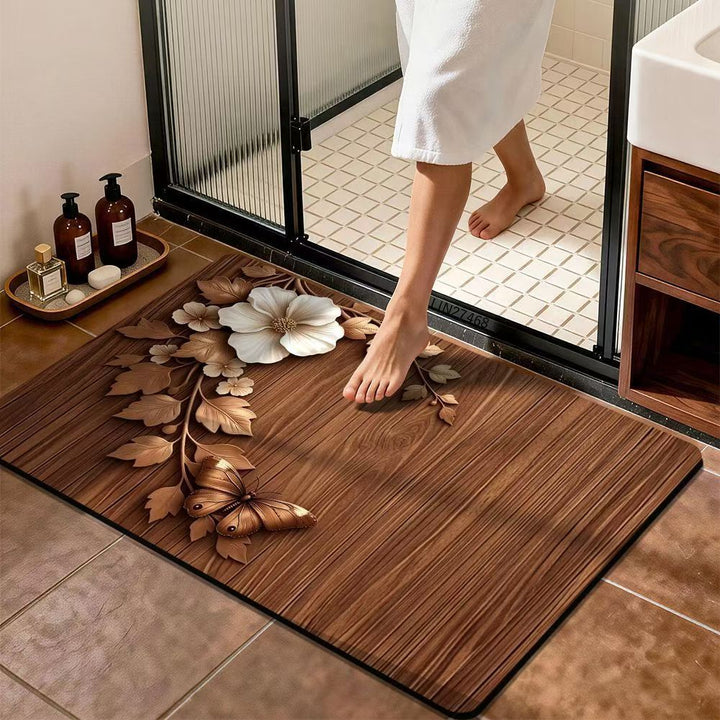 Premium Floral Design Bath Mat Stornfield