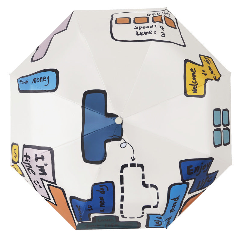 Women's Foldable Umbrella with Unique Graphic Design Stornfield