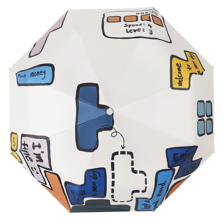 Women's Foldable Umbrella with Unique Graphic Design Stornfield