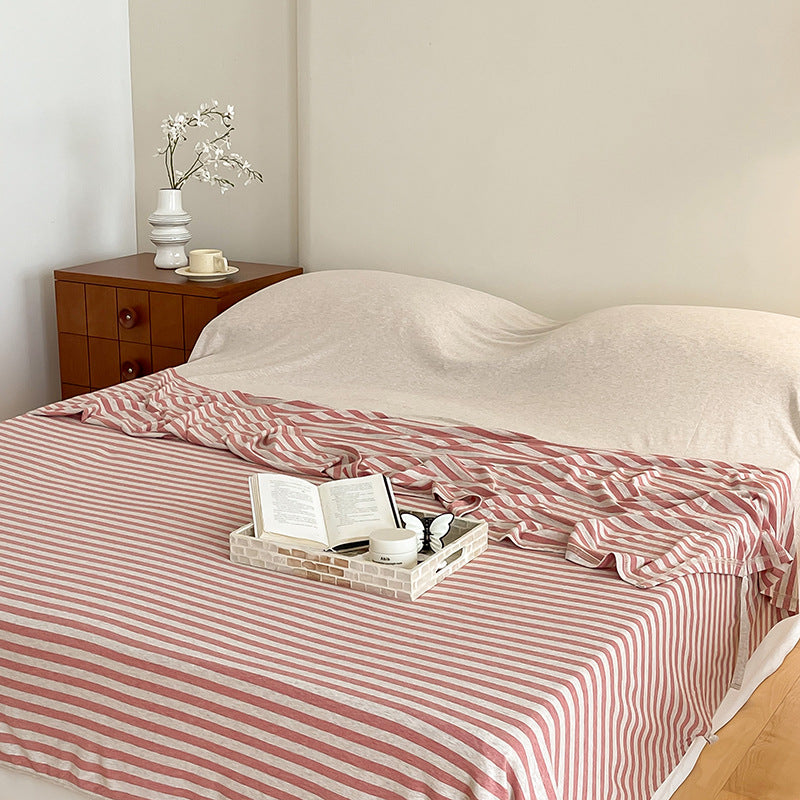 Women's living room blanket made of high-quality cotton with fine stripes Stornfield
