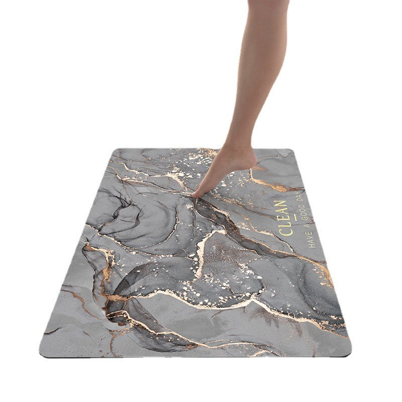 Soft Print Abstract Marble Bath Mat Stornfield