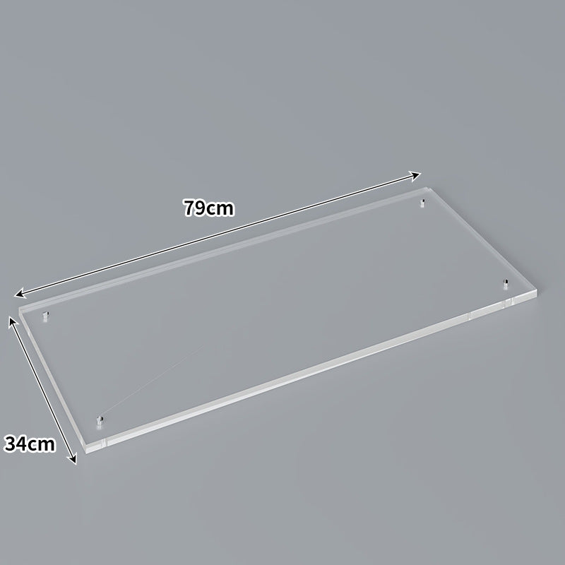 Large Wall-Mounted Clear Acrylic Floating Display Shelf Panel with Pre-Drilled Standoffs