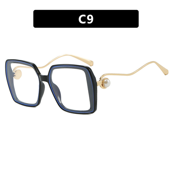 Women's fashionable square glasses with elegant metal frame and unique accents Stornfield