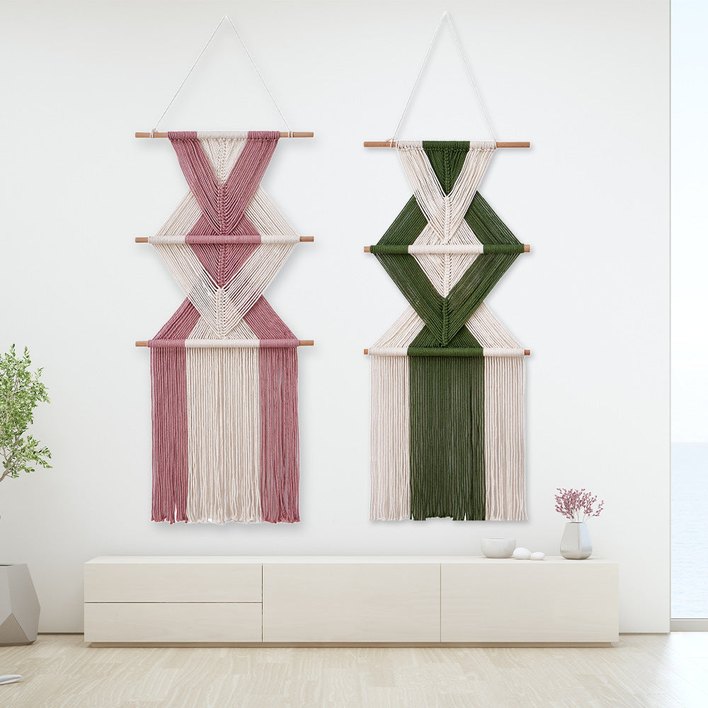 Macramé Wall Decor with Geometric Pattern Stornfield
