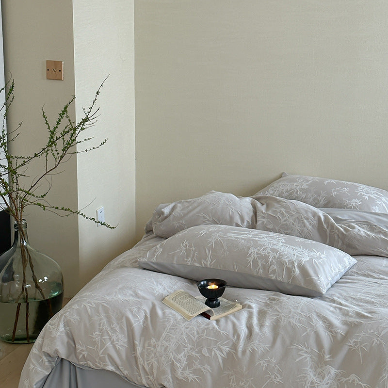 Embroidered linen nightgown with V-neck and light A-line