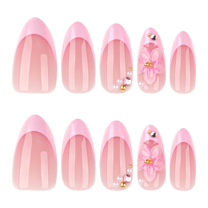 Press-On Nail Art Set with Floral Embellishments Stornfield
