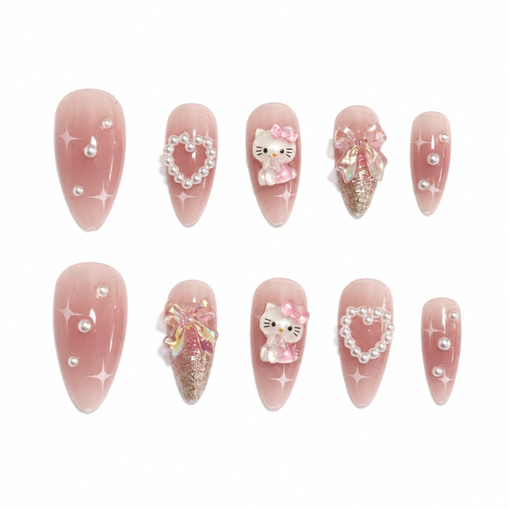 Heart and Character-Themed Artistic Press-On Nails Stornfield