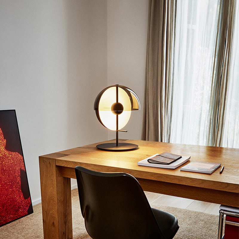 Geometric Table Lamp with Unique Dual Shade Design