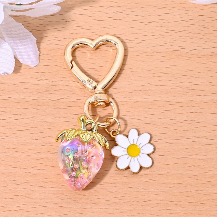 Keychain with Fruity Strawberry Design Stornfield