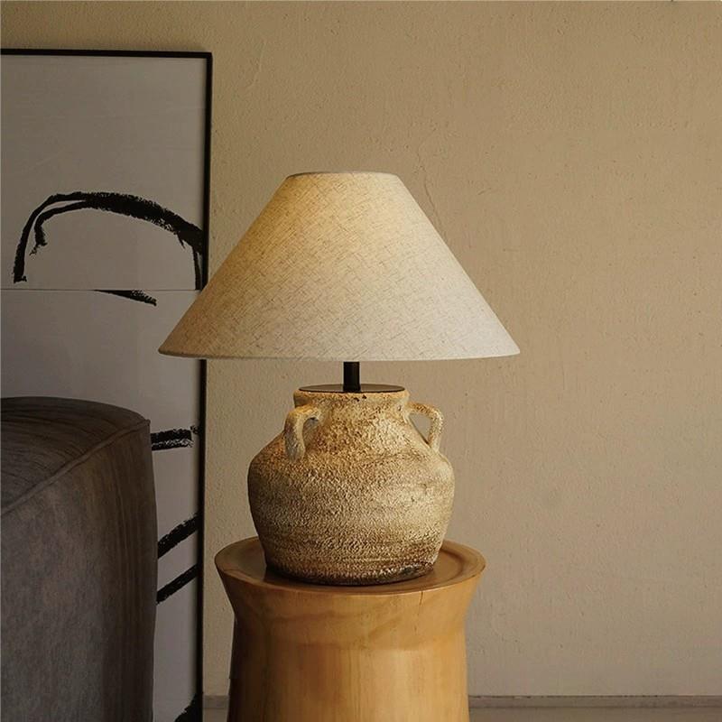 Rustic Pottery Table Lamp