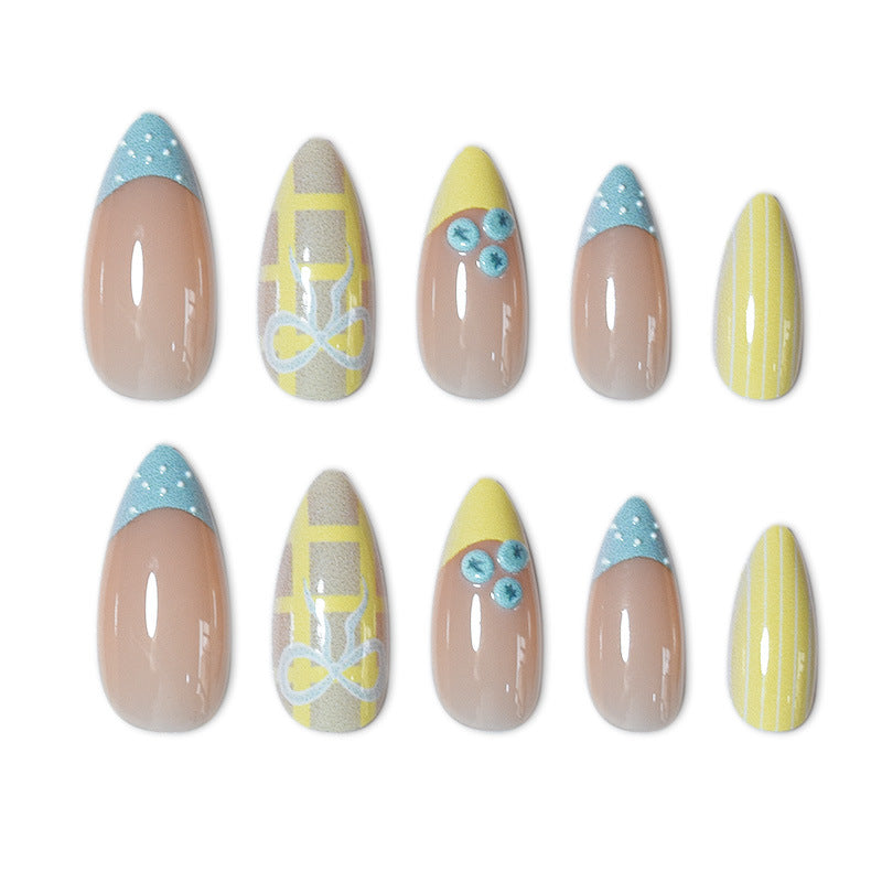 Designer Press-On Nail Art Set with Unique Patterns Stornfield