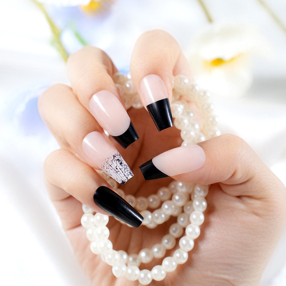 Stylish Long Coffin Press-On Nail Set Stornfield