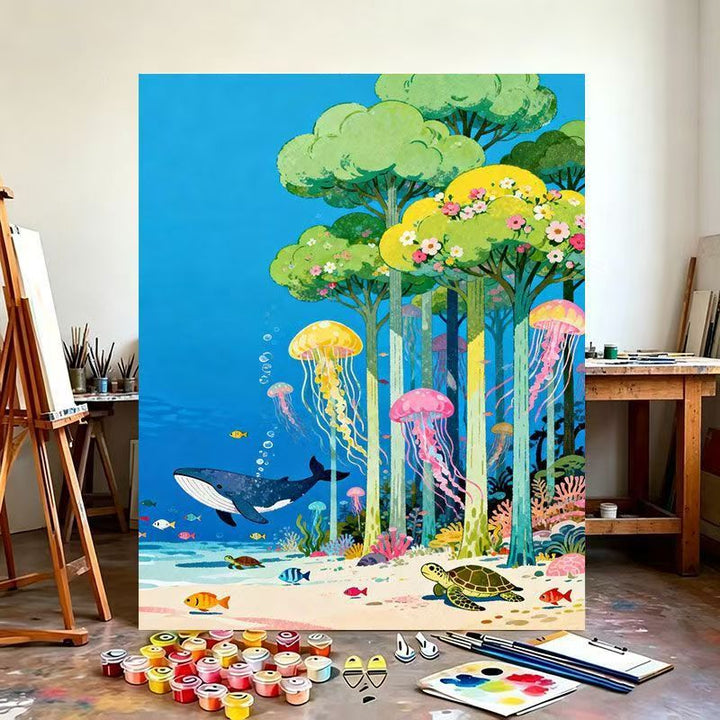 Underwater Fantasy Scene Canvas Art Print Stornfield