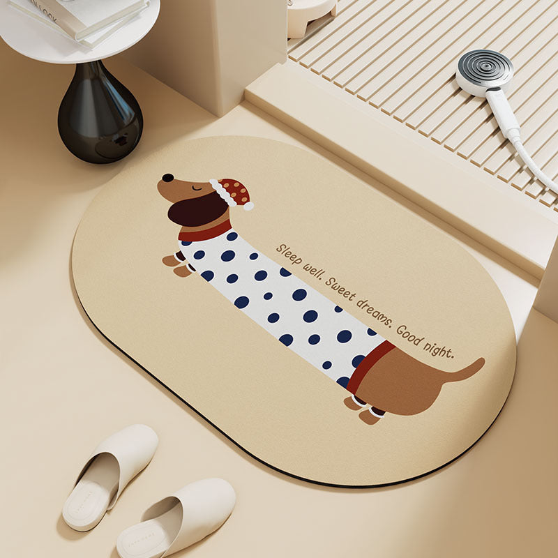 Playful Dog-Themed Bath Mat