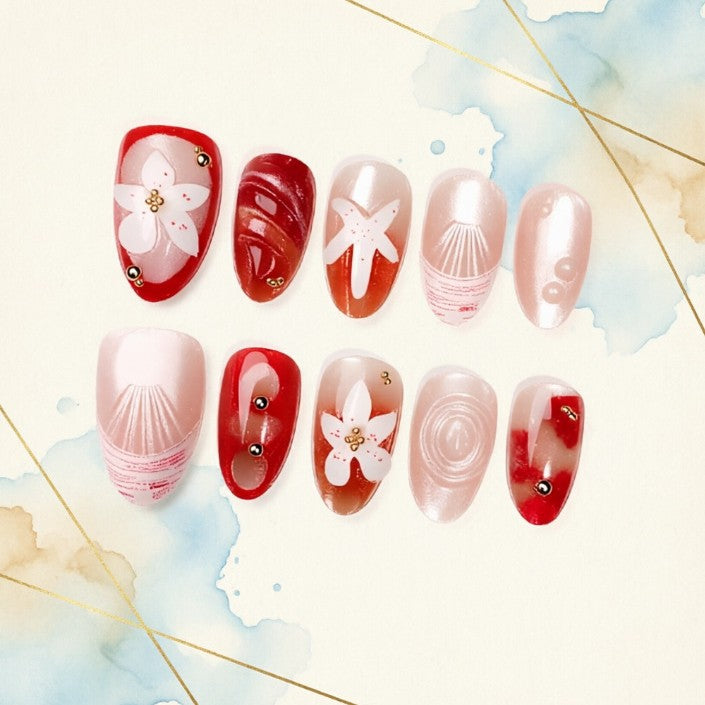 Artificial nails with floral designs Stornfield