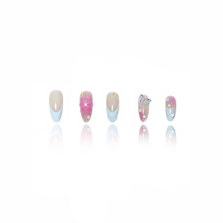 Premium Floral Art Press-On Nail Set Stornfield