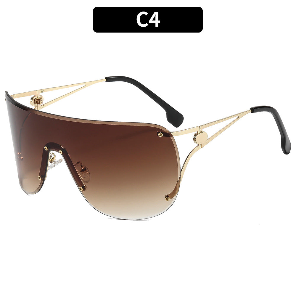 Women's visor-style sunglasses with elegant metal frame Stornfield