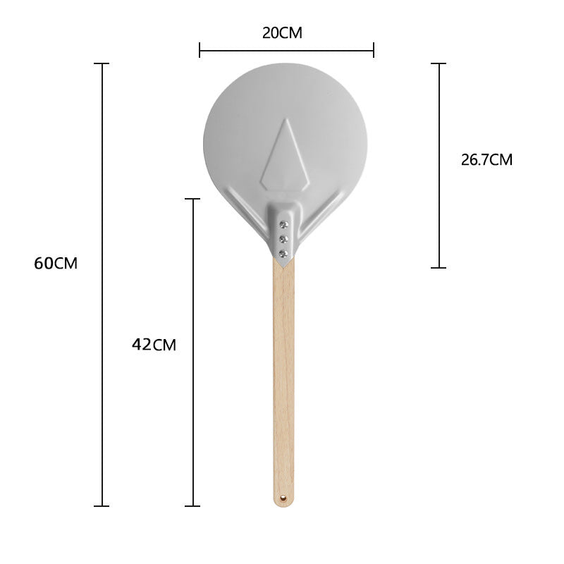 long-handled perforated pizza peel with wooden handle Stornfield