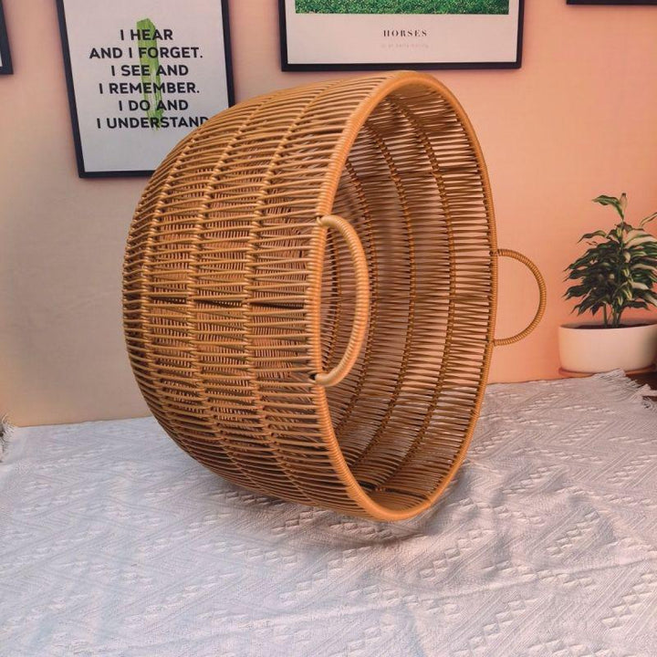 Large Round Handcrafted Woven Storage Basket Stornfield