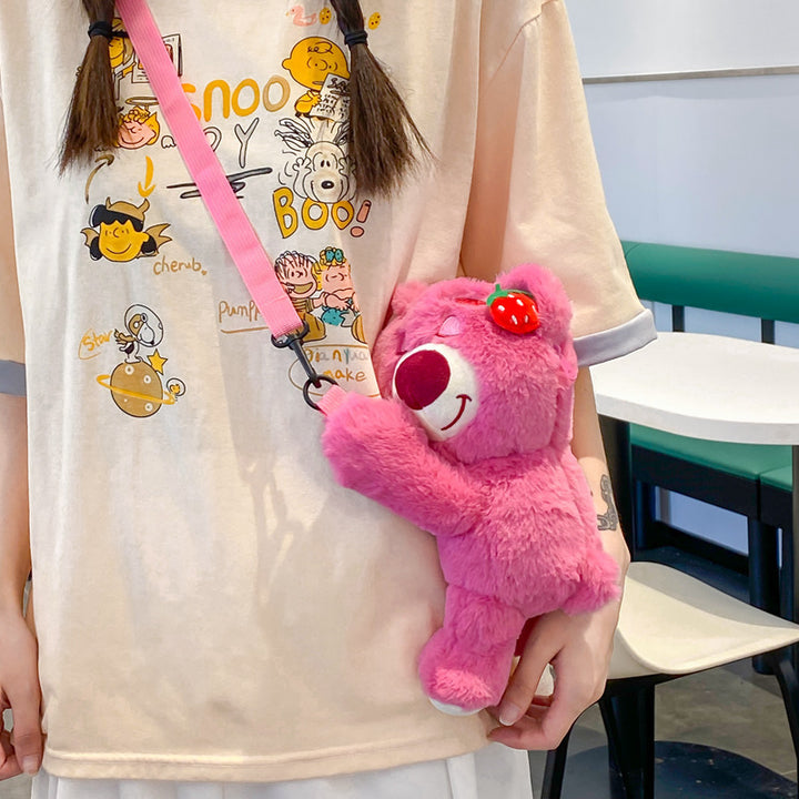 Plush Cartoon Character Shoulder Bag