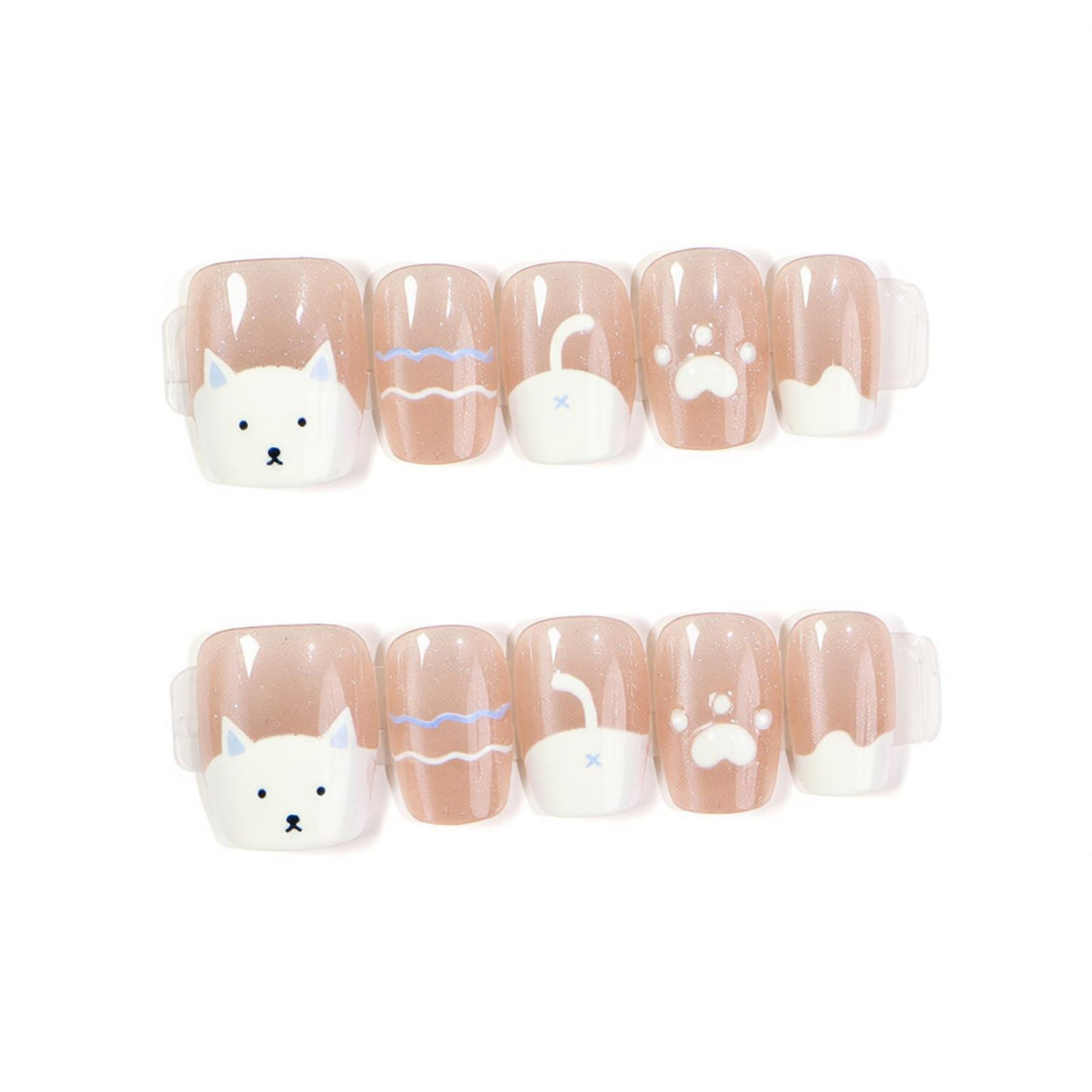 Cat-Themed Press-On Nail Art Stornfield