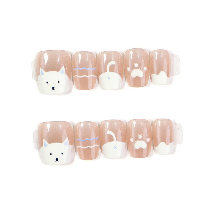 Cat-Themed Press-On Nail Art Stornfield