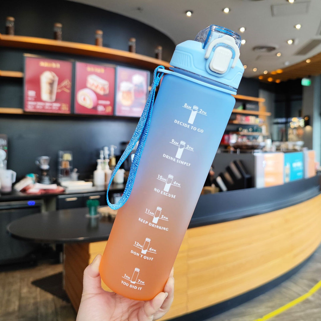 Women's Motivational Water Bottle with Unique Time Marking and Secure Closure Stornfield