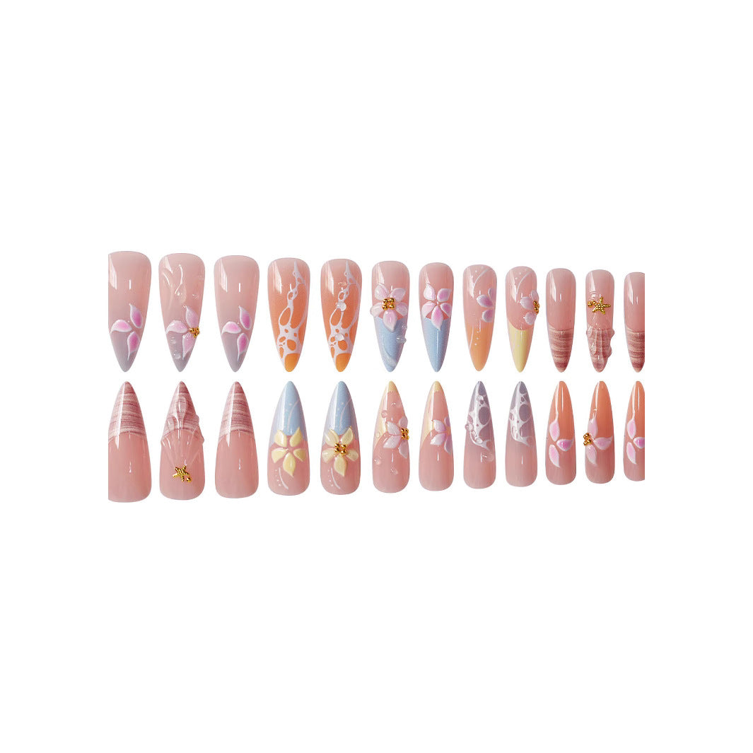 Premium Floral Art Press-On Nails Stornfield