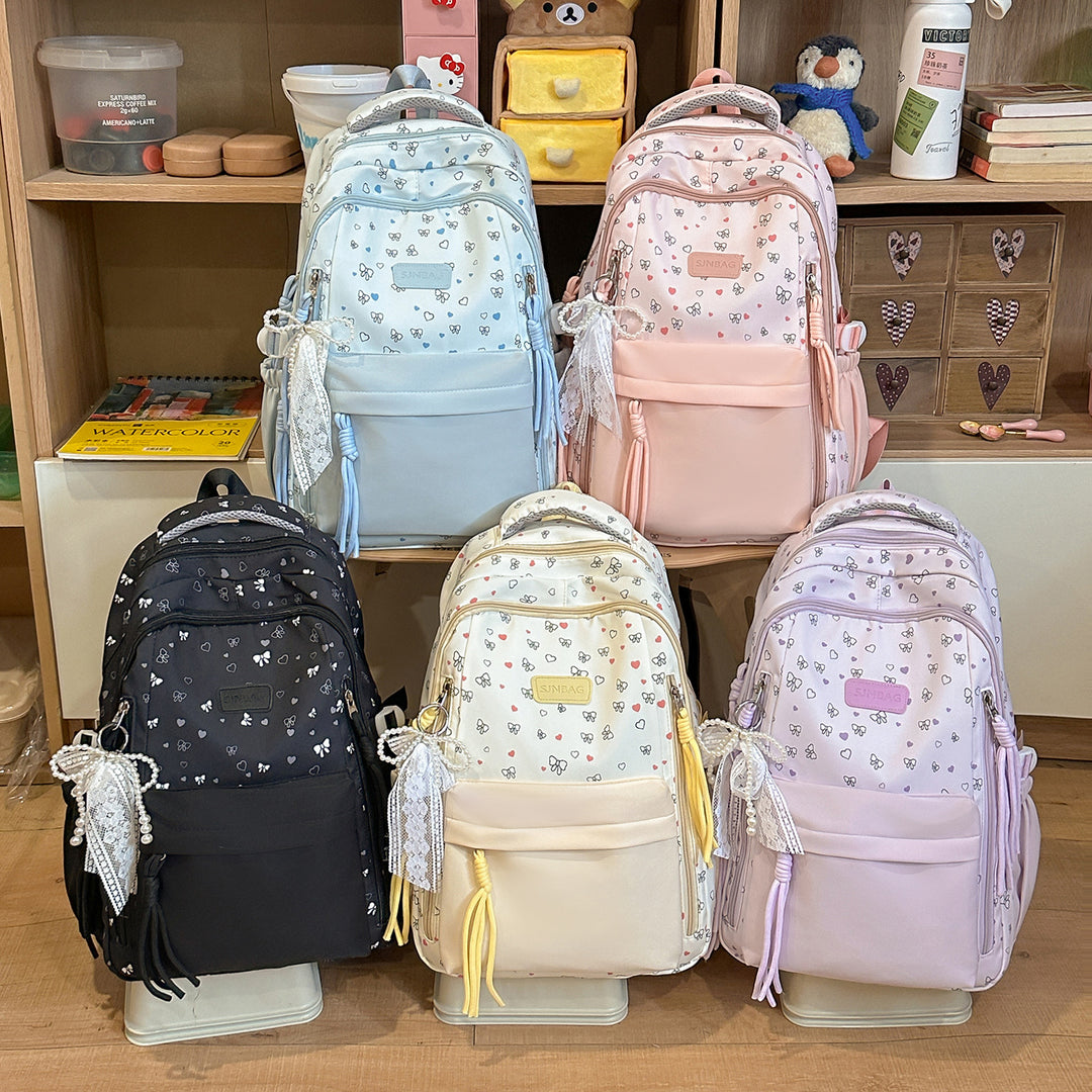 Playful Bow-Embellished Stylish Backpack Stornfield