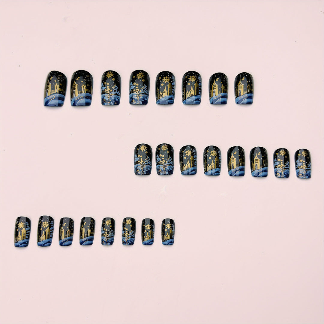 Artificial Nails in Festive Winter Landscape Design Stornfield