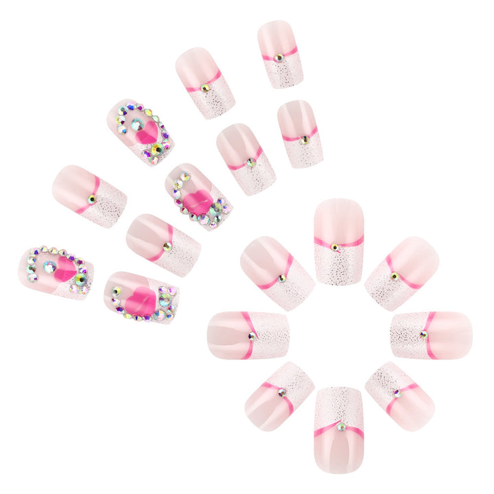 Decorative Crystal-Embellished Press-On Nail Art Stornfield