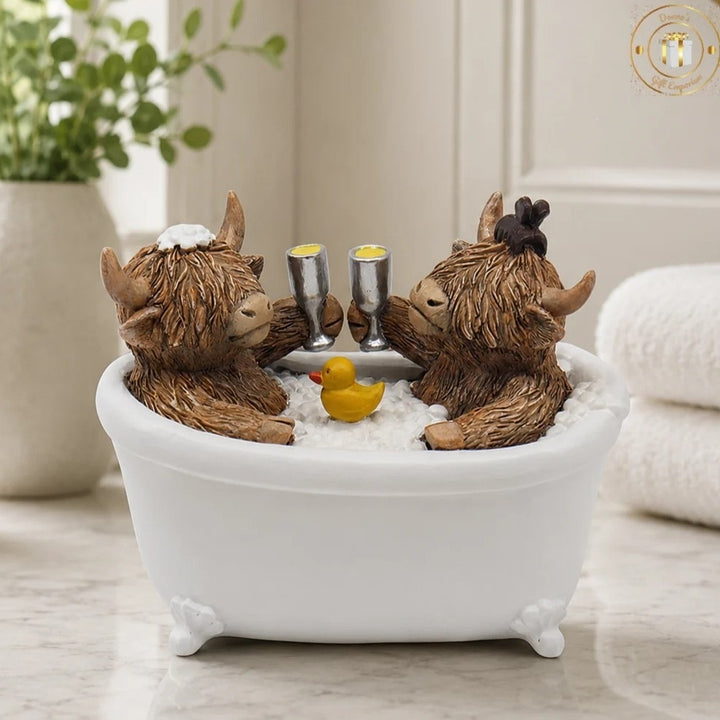 Decoration figure bathing highland cattle Stornfield