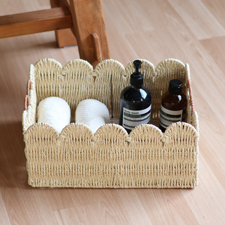 Handcrafted storage basket with wave edge Stornfield