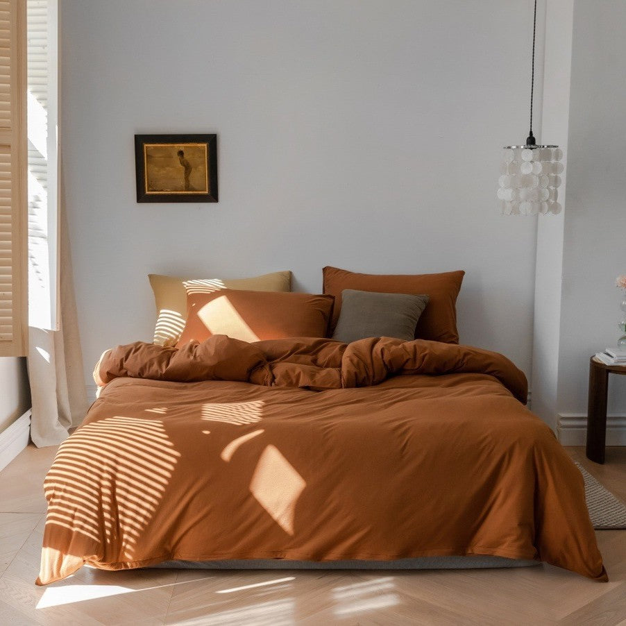 Breathable Organic Cotton Duvet Cover Set with Sateen Finish