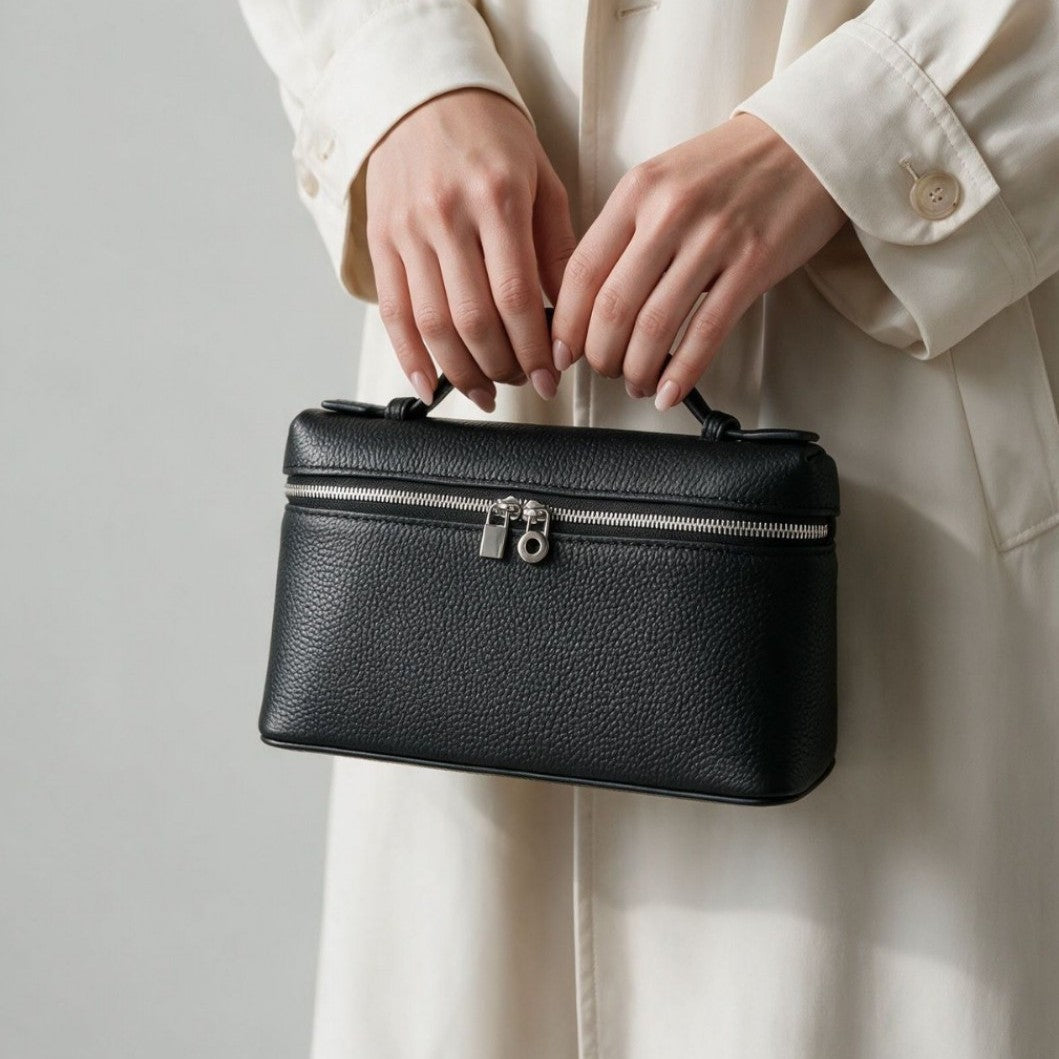 Compact Boxy Top-Handle Vanity Bag