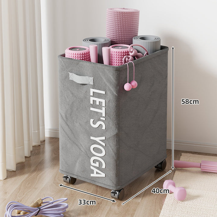 Rolling Yoga Mat and Foam Roller Storage Cart