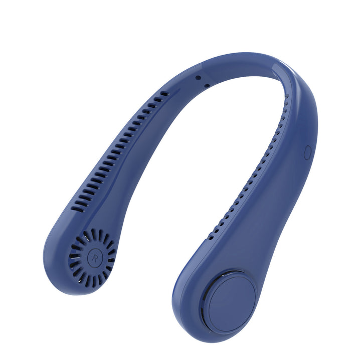 Unisex portable rechargeable neck fan with quiet dual fan adjustable air levels and ergonomic neckband Stornfield